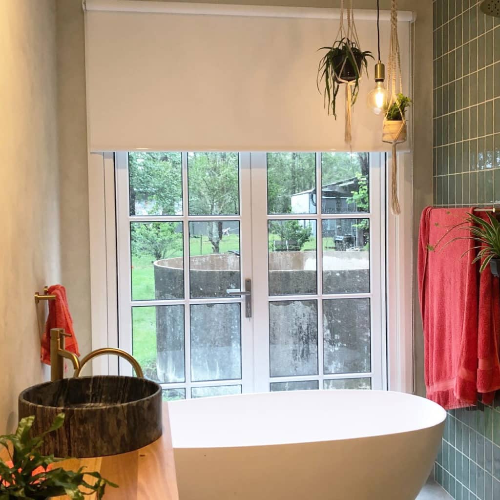 Roller blinds in a bathroom - Central Coast
