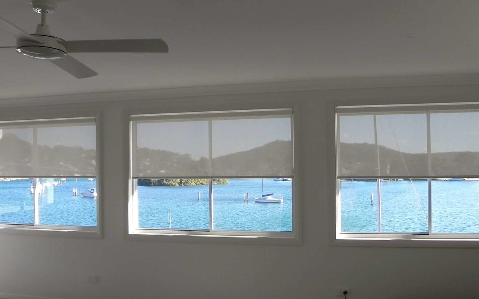 roller blinds installation at a waterfront property in Bateau Bay, NSW