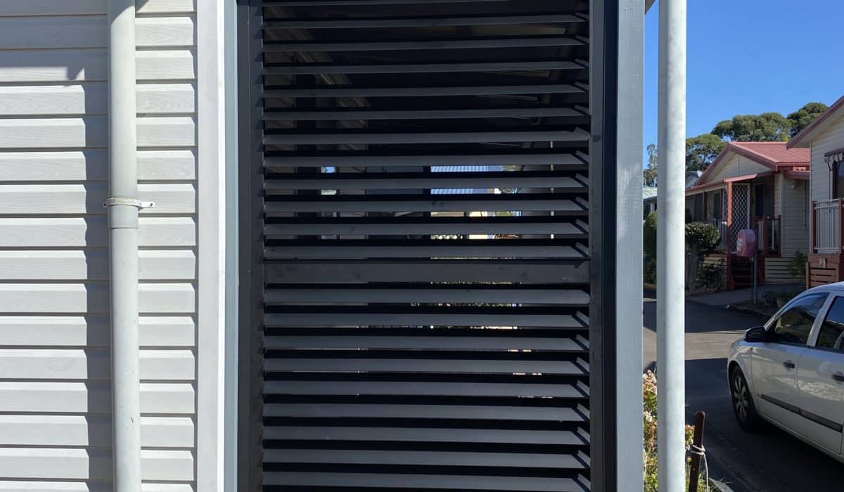 outdoor black aluminium shutters