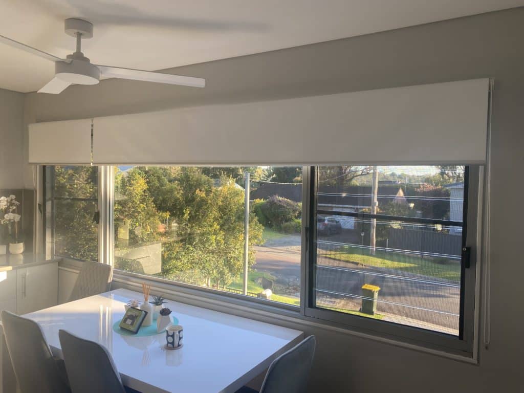 custom roller blinds installed in central coast home