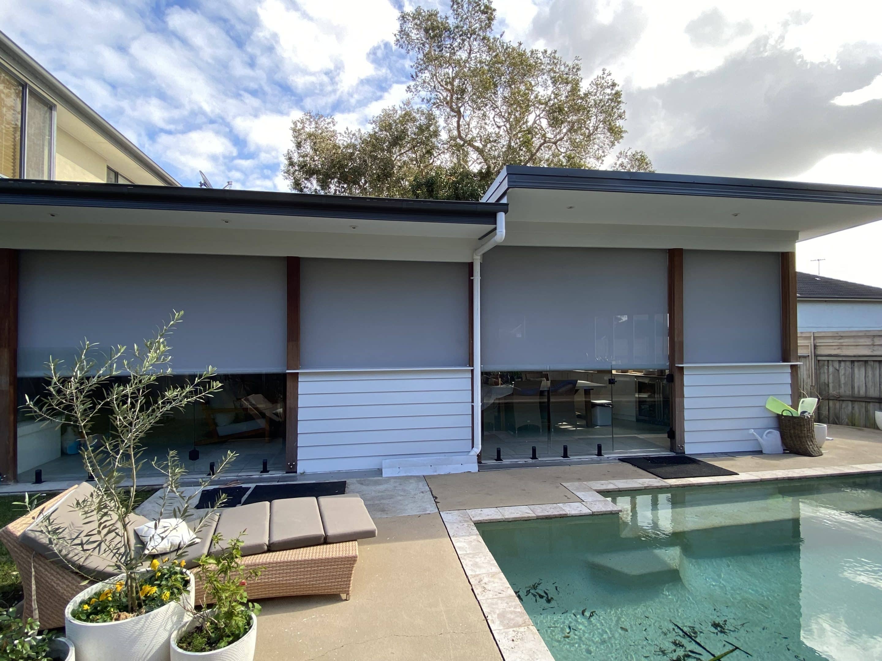grey outdoor awnings